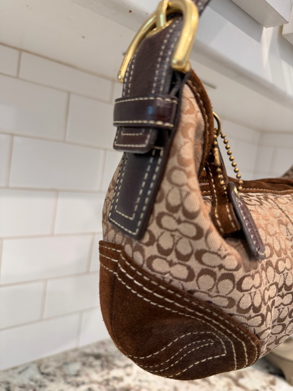 Coach Brown/Tan Signature Jacquard soho Shoulder Bag - Picture 8 of 16